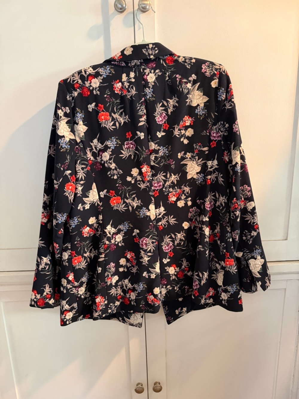 Lane Bryant dark blue Floral Blazer with Red and Cream Accents - Picture 4 of 5